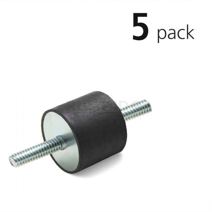 Vibration Isolation Mount, 50mm O.D., M10 Threaded Stud, 28mm Stud Length, Pack Of 5