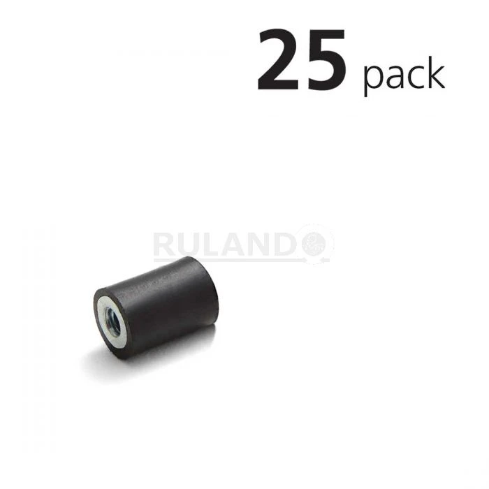 Vibration Isolation Mount, 10mm O.D., M4 Tapped Holes, 4mm Tapped Hole Depth, Pack Of 25