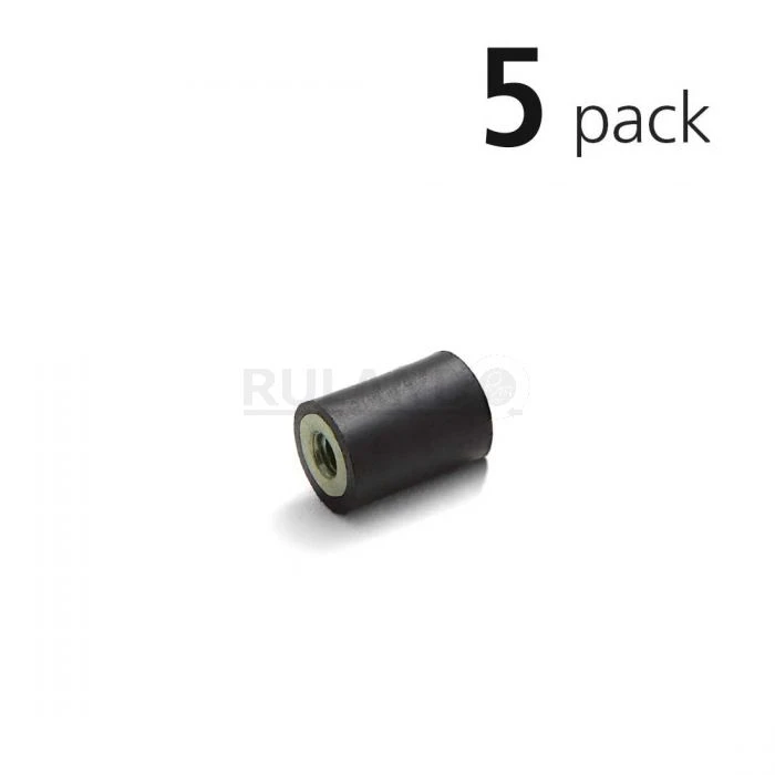 Vibration Isolation Mount, 10mm O.D., M4 Tapped Holes, 4mm Tapped Hole Depth, Pack Of 5