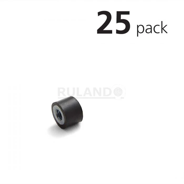 Vibration Isolation Mount, 15mm O.D., M4 Tapped Holes, 4mm Tapped Hole Depths, 10mm Height