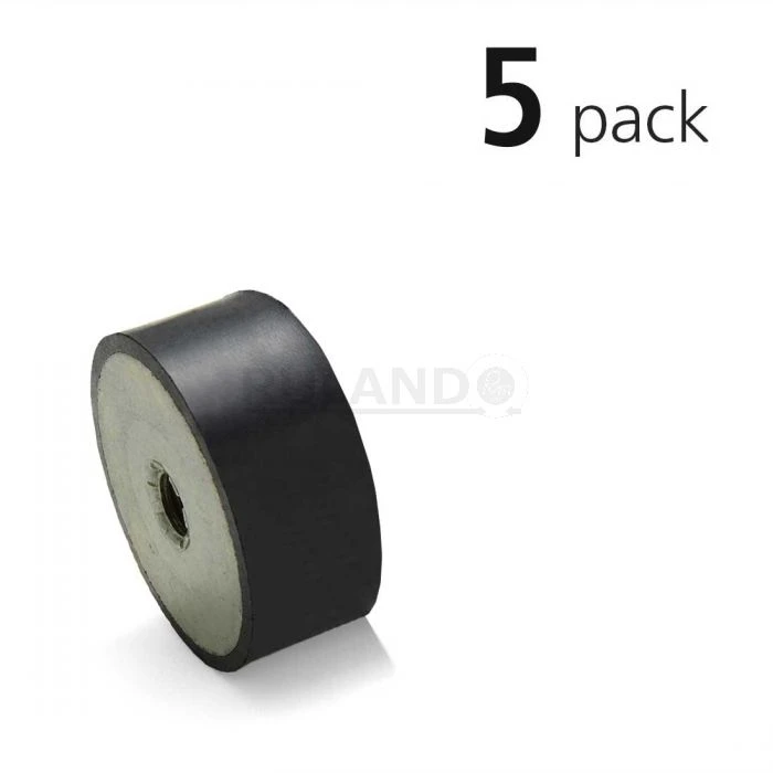 Vibration Isolation Mount, 20mm O.D., M6 Tapped Holes, 6mm Tapped Hole Depths, 15mm Height