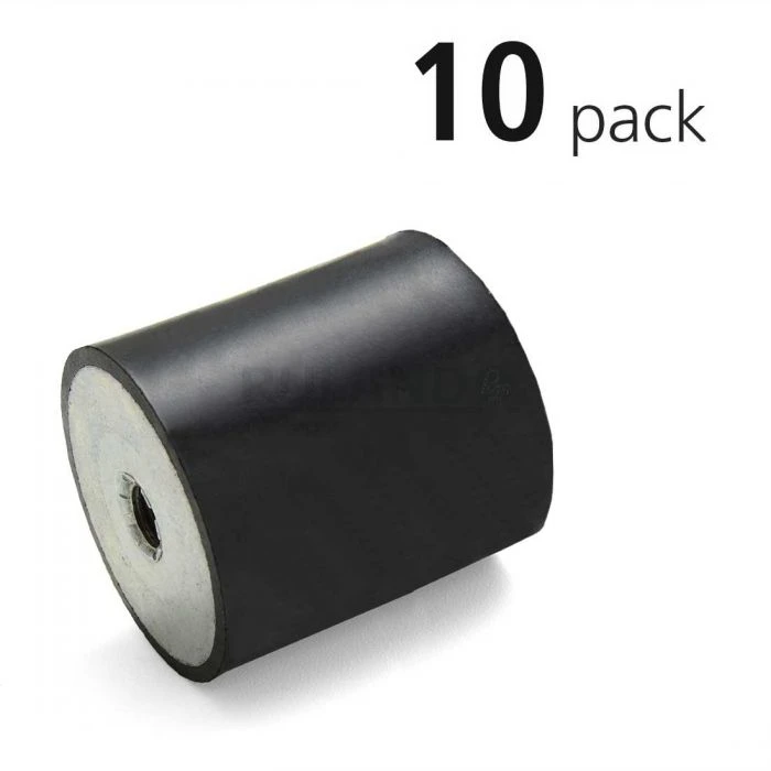 Vibration Isolation Mount, 20mm O.D., M6 Tapped Holes, 6mm Tapped Hole Depth, Pack Of 10