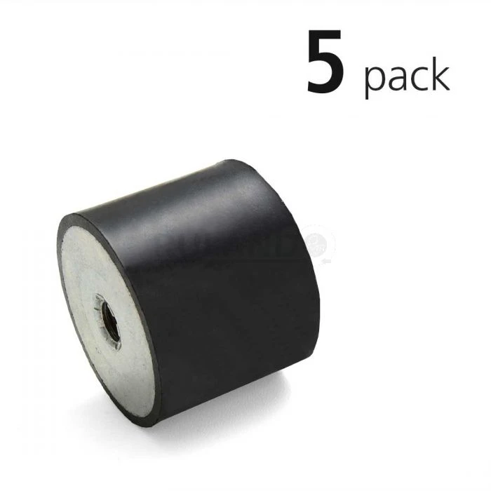 Vibration Isolation Mount, 40mm O.D., M8 Tapped Holes, 8mm Tapped Hole Depths, 40mm Height
