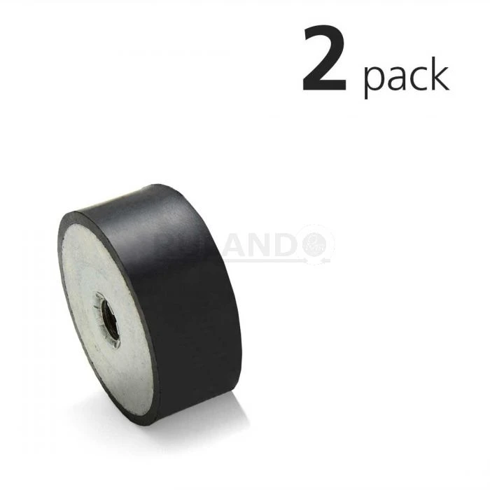 Vibration Isolation Mount, 60mm O.D., M10 Tapped Holes, 10mm Tapped Hole Depth, Pack Of 2