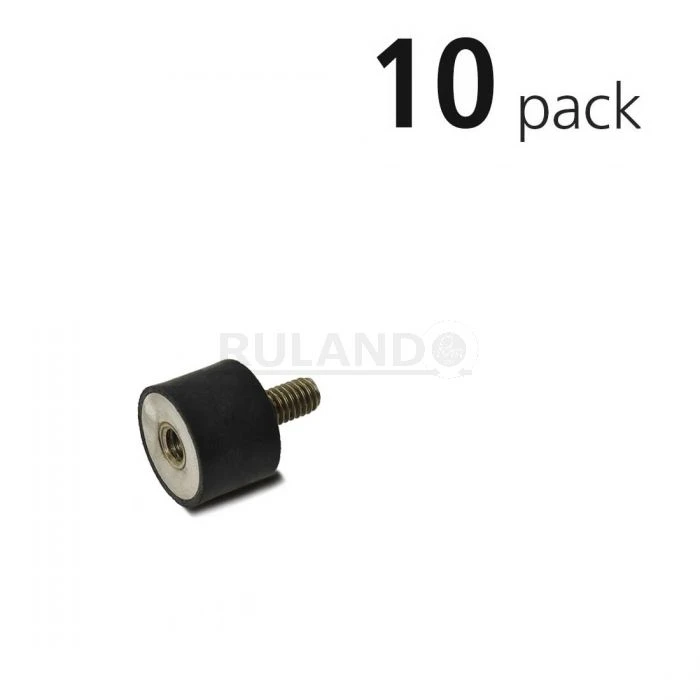 Vibration Isolation Mount, 8mm O.D., M3 Threaded Stud, M3 Tapped Hole, Pack Of 10