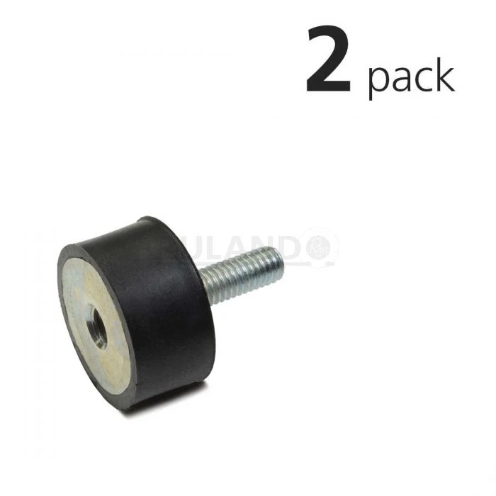 Vibration Isolation Mount, 40mm O.D., M8 Threaded Stud, M8 Tapped Hole, Pack Of 2