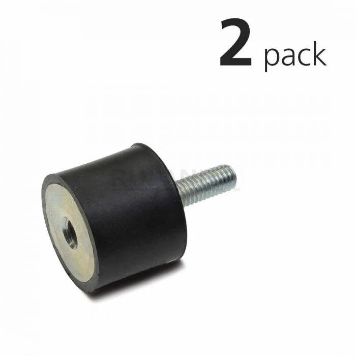 Vibration Isolation Mount, 30mm O.D., M8 Threaded Stud, M8 Tapped Hole, Pack Of 2