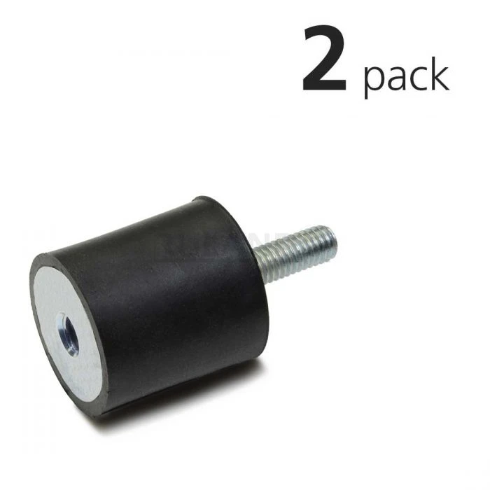 Vibration Isolation Mount, 30mm O.D., M8 Threaded Stud, M8 Tapped Hole, Pack Of 2