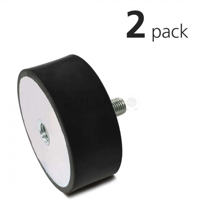 Vibration Isolation Mount, 70mm O.D., M10 Threaded Stud, M10 Tapped Hole, Pack Of 2