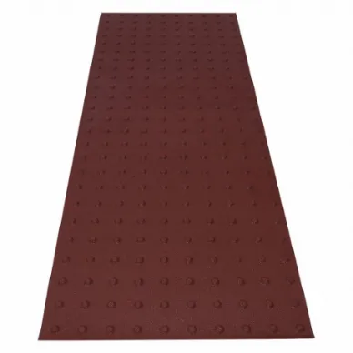 Warning Pad, Asphalt/Concrete, Surface Applied, Flex Cement, Red, 5 ft Length, 2 ft Wd