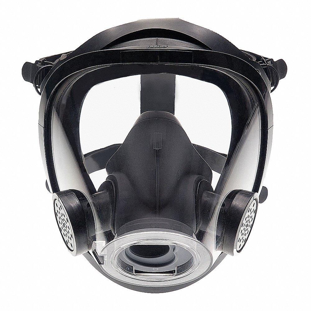 Full Face Respirator, EPDM Rubber, 5 pt with Rubber Headnet, Bayonet, S Mask Size, Rubber