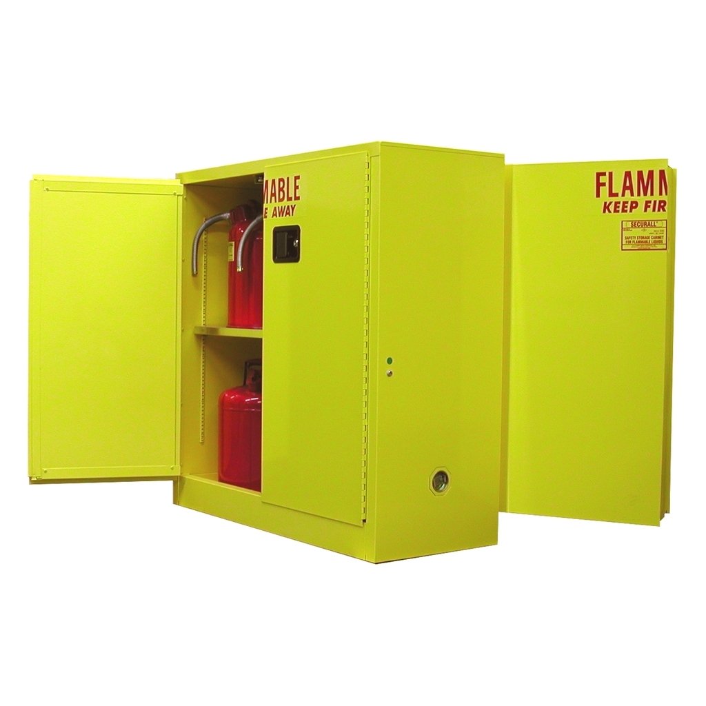Flammable Safety Cans Storage Cabinet, Dual Access, Self-Latch, Standard 4-Door, 45 Gallon