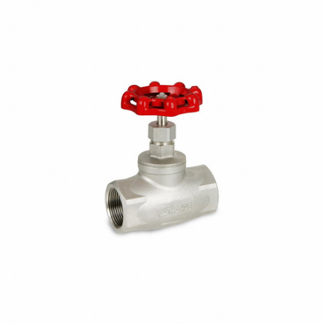 Globe Valves, Straight, 3/4 Inch Pipe Size, Stainless Steel Body, PTFE Seal