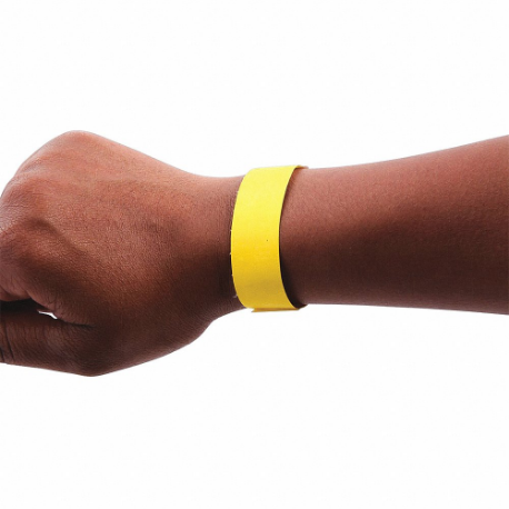 Security Wristband, Waterproof, Blank, Yellow, Consecutively Numbered, Tyvek, 100 PK
