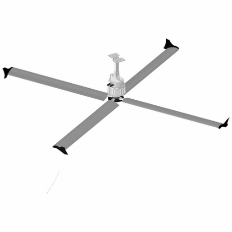Comercial Ceiling Fan, 10 ft Blade Dia, Variable Speeds, 460 V, 29 ft, 3 Phase