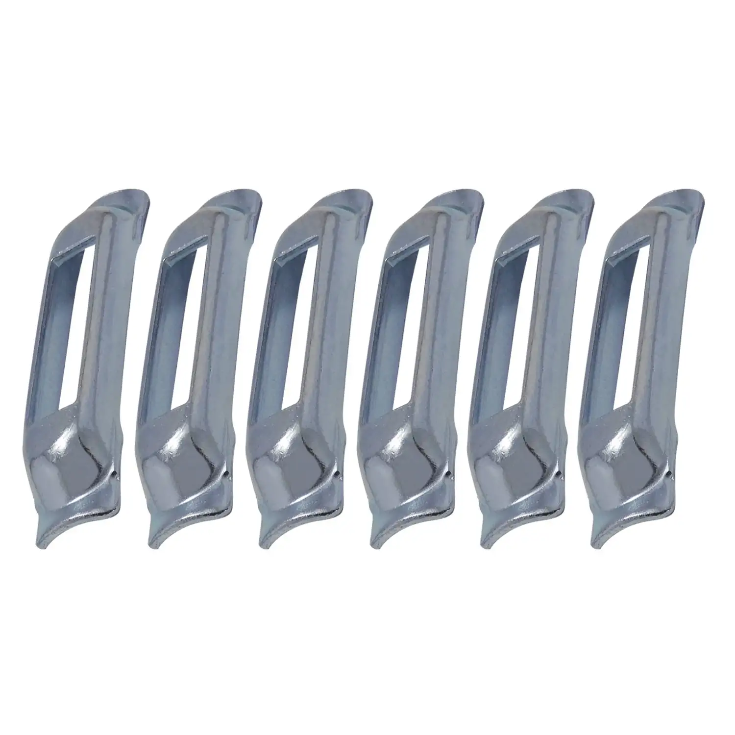 E Strap Anchor, Weld On, Contoured, Zinc, 6 Pack