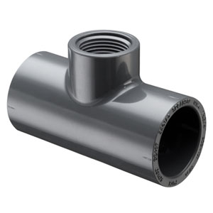 Reducer Tee, Socket x FPT, Schedule 80, 12 x 3 Size, PVC