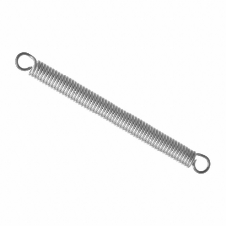 Extension Spring, High Precision, Stainless Steel, 37 mm Overall Length, 2 PK