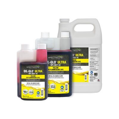 Fluorescent Leak Detection Dye, 5 gallon, For Oil Based Fluid, Glows Yellow