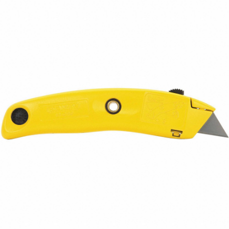 Utility Knife, 7 Inch Overall Length, Steel Std Tip, Pla Inch, Aluminum, Yellow