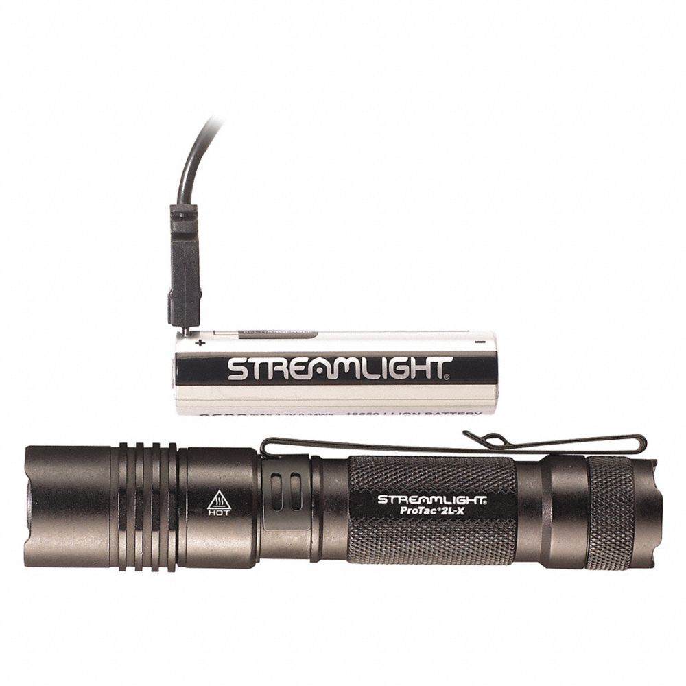Tactical LED Handheld Flashlight, Aluminium, Maximum Lumens Output 500, Black