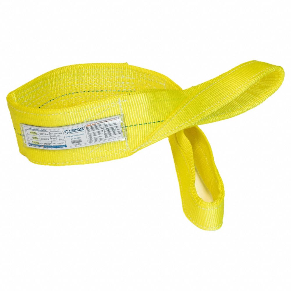 Web Sling Flat Eye 8 ft L 11500 lb Capacity