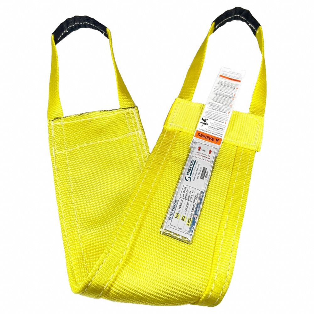 Web Sling, Type 9, Polyester, 1 Plies, 10 ft Sling Lg, 10 Inch Eye Lg, 1 Legs