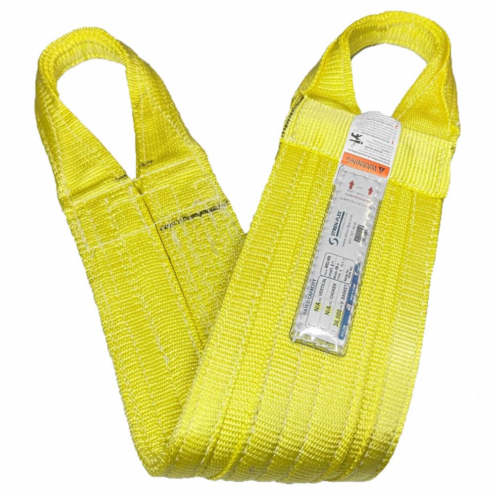 Web Sling, Type 8, Polyester, 2 Plies, 8 ft Sling Lg, 10 Inch Eye Lg, 1 Legs
