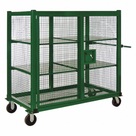 Wire Security Cart With Removable Shelves, 1500 Lb Load Capacity