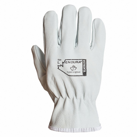 Leather Gloves, Size XL, Goatskin, Premium, Glove, Full Finger, Unlined, 12 PK