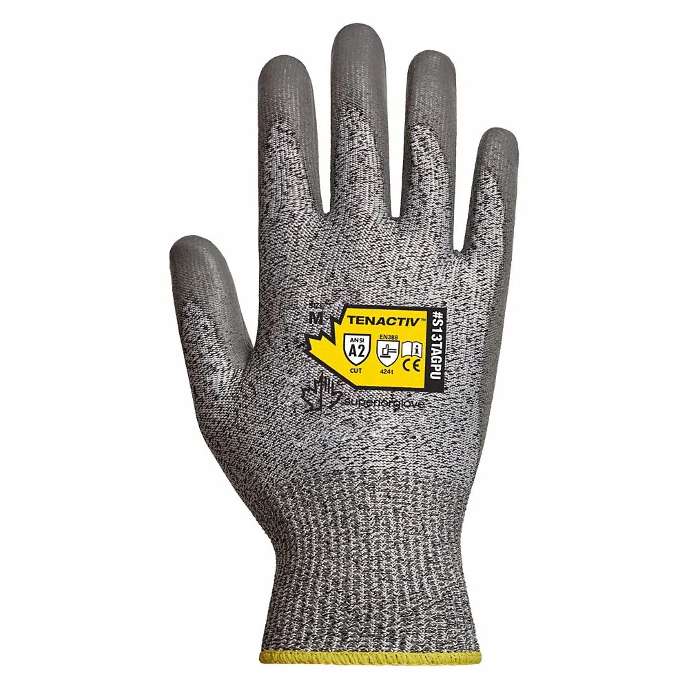 SUPERIOR GLOVE S13TAGPU10 Cut-Resistant Gloves, Xl, Ansi Cut Level A2, Palm, Dipped, Polyurethane, 1 Pr | CU4WFY 20RP28
