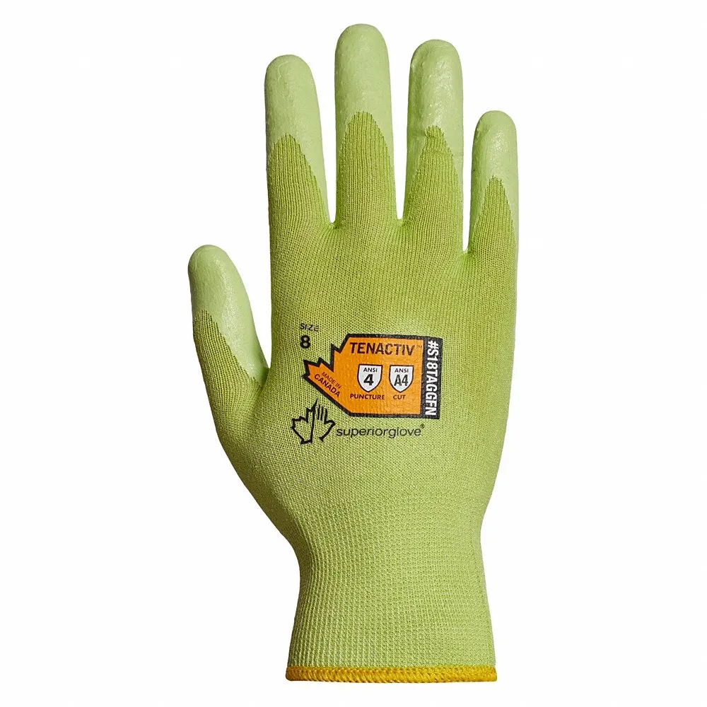 SUPERIOR GLOVE S18TAGGFN11 Knit Gloves, Size 2XL, ANSI Cut Level A4, Palm, Dipped, Foam Nitrile, Smooth, 1 Pair | CU4WLD 55NC94