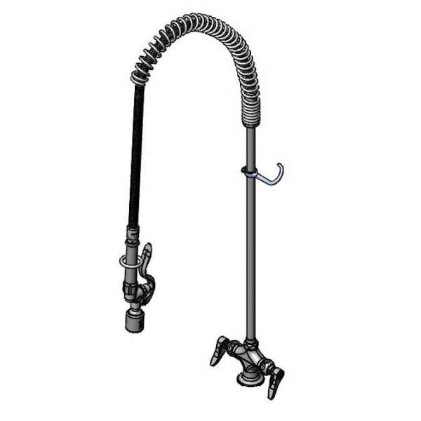 Pre-Rinse Faucet, Single Hole Base, 18 Inch Flex Lines, Low Flow Spray Valve