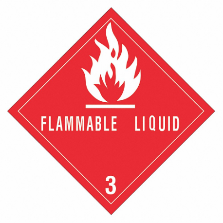 Label, Fla mmable Liquids, 3 4x4 Inch Size