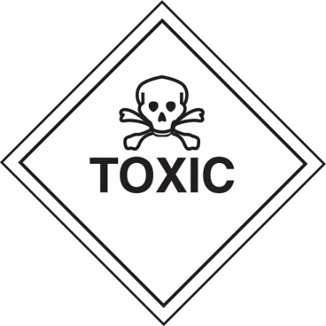 Dot Container Label, Toxic, 4 Inch Label Width, 4 Inch Label Ht, 50 PK