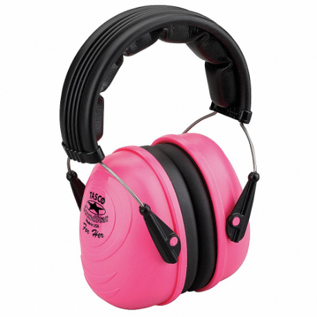 Ear Muffs, Over-The-Head Earmuff, Passive, 25 Db Nrr, Foldable, PVC, Pink