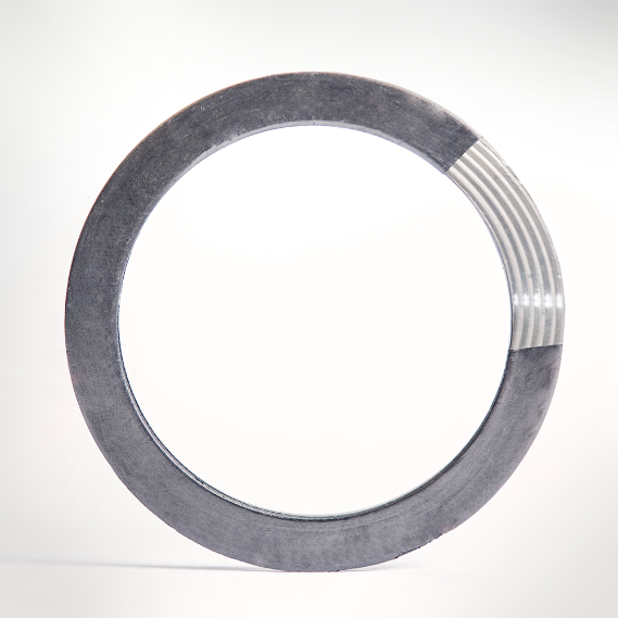 Metal Gasket, 1/2 Inch Size, 1/16 Inch Thickness, 150# Class, Corrugated Metal Graphite