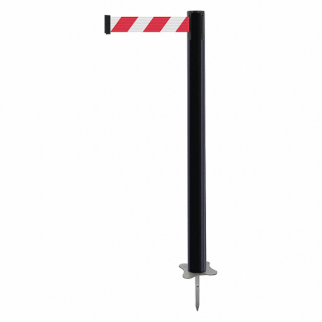 Spike Post, Plastic, Black, 43 Inch Post Height, 2 1/2 Inch Post Dia, Stake, Steel