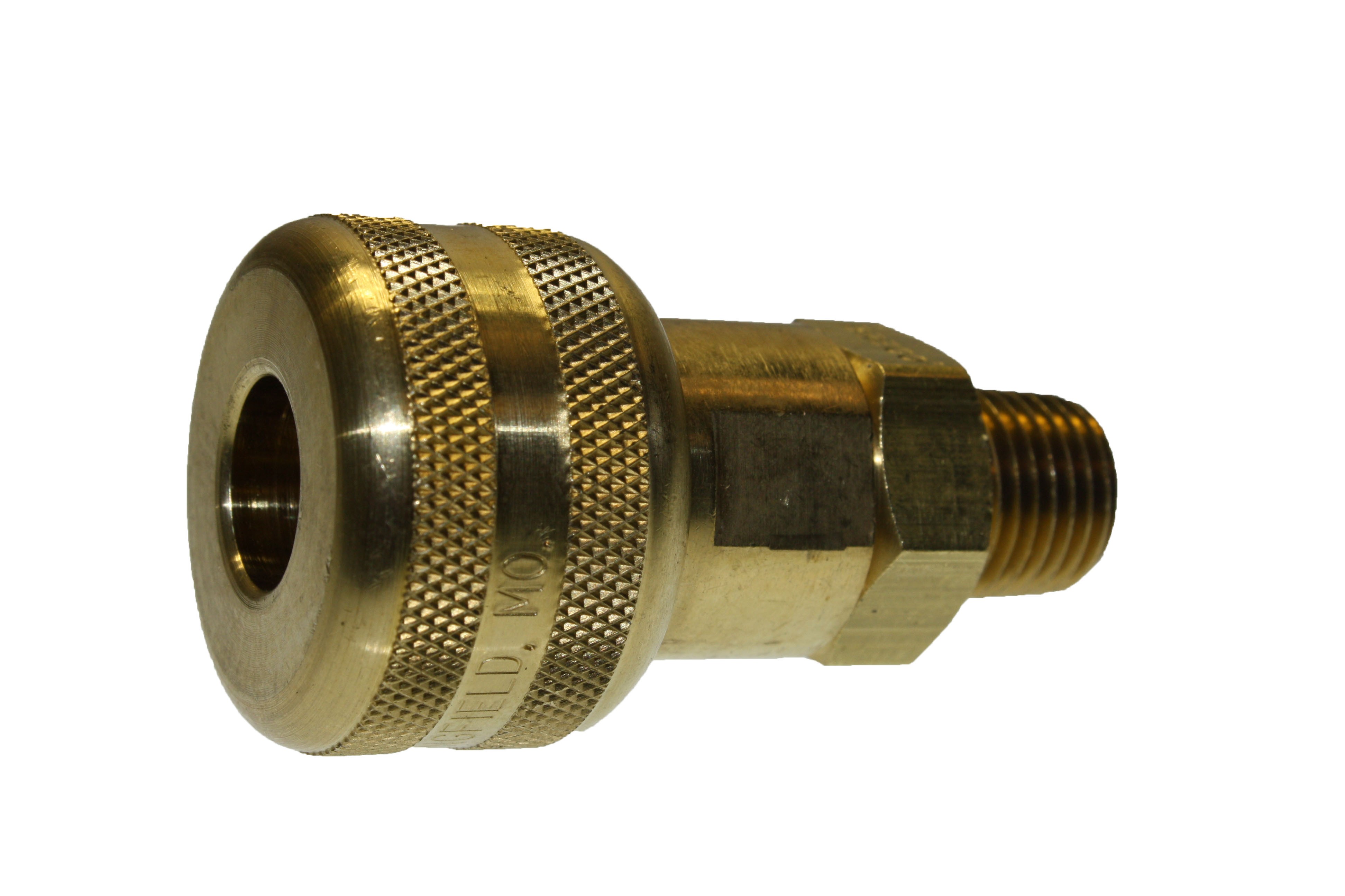 Coupling, Push Type, 1/4 Inch Socket, Brass, 1/4 Inch MPT