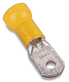 Ring Terminal, Nylon, Insulated, 3/0 AWG Wire, 5/16 Inch Bolt