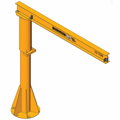 Light Duty Foundationless Jib Crane, 1000 lb Capacity, 8 ft Reach, 360 Deg. Swivel Angle