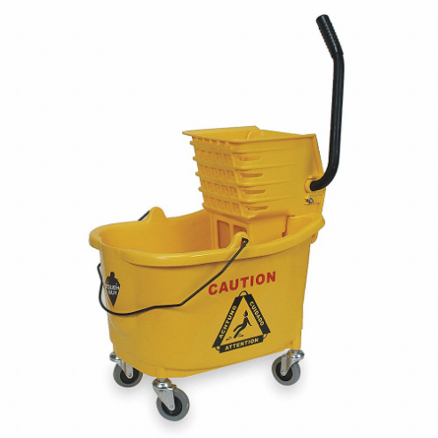 Mop Bucket And Wringer Yellow Side Press