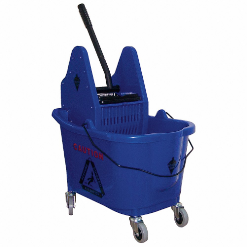 Mop Bucket And Wringer Blue Down Press