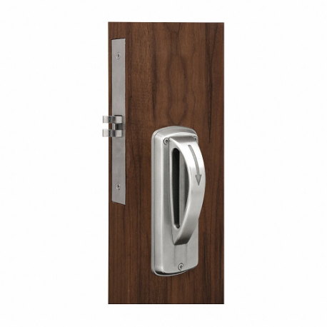 Ligature Resistant Lock, Grade 1, Arch Handle Mortise, Satin Stainless Steel