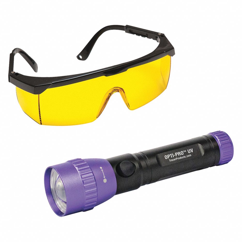 UV Violet LED Flashlight, Cordless, With 3 AAA Battery, Glass