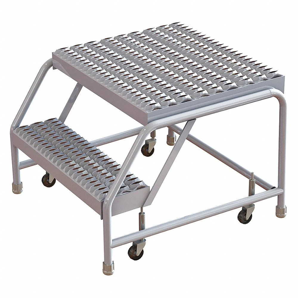 Rolling Step, 2 Steps, 20 Inch Top Step Height, 20 Inch Bottom Width, 350 Lb Load Capacity