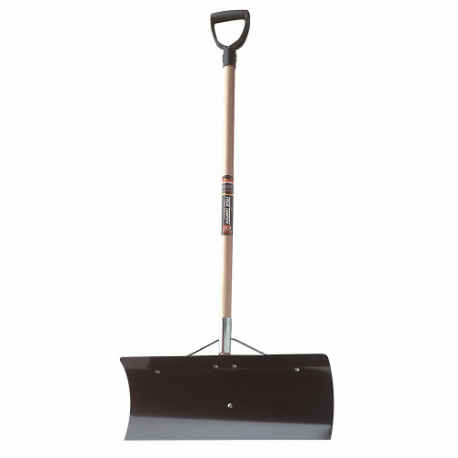 Snow Pusher, 24 Inch Blade Width, Wood, 42 Inch Handle Length, D-Grip