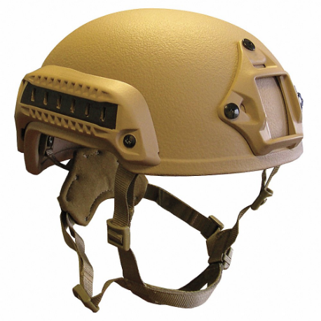 Level IIIA Combat Helmet, XL Fits Hat Size, Tan, Aramid, 1/2 Inch Size Pad Thick