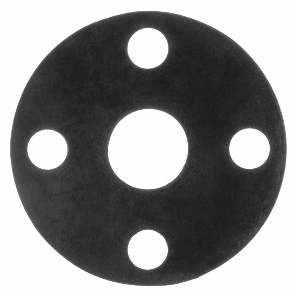 Neoprene Flange Gasket, 3-1/2 Inch Outside Diameter, Black