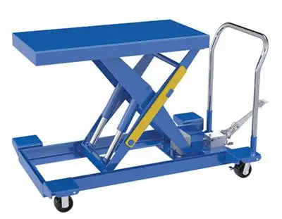 Low Profile Scissor Cart, Foot Pump Operated, 2000 Lb. Cap., 20 x 40 Inch Size